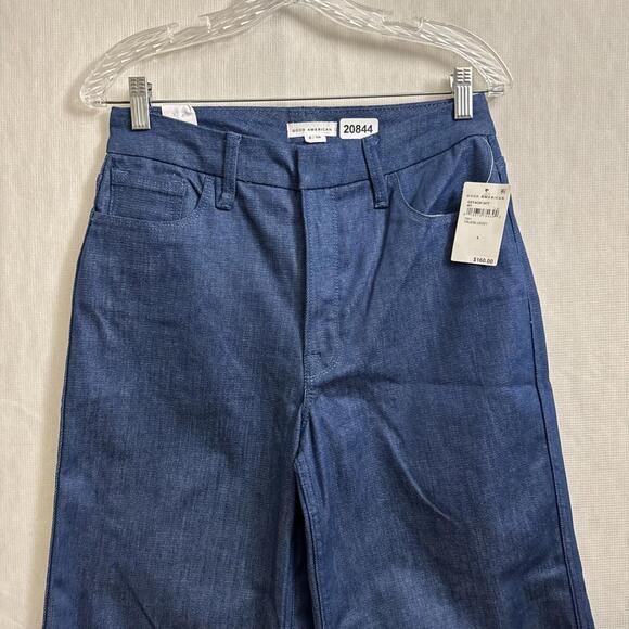 Good American Women's Size 6/28 Dark Wash Wide Leg Good Skate Jeans - Picture 3 of 12